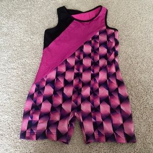 This is a gymnastics leotard, The brand Danskin, it is a size XL in kids (14/16)
